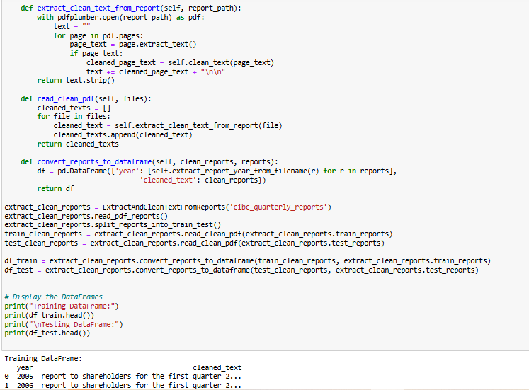 extract clean text function