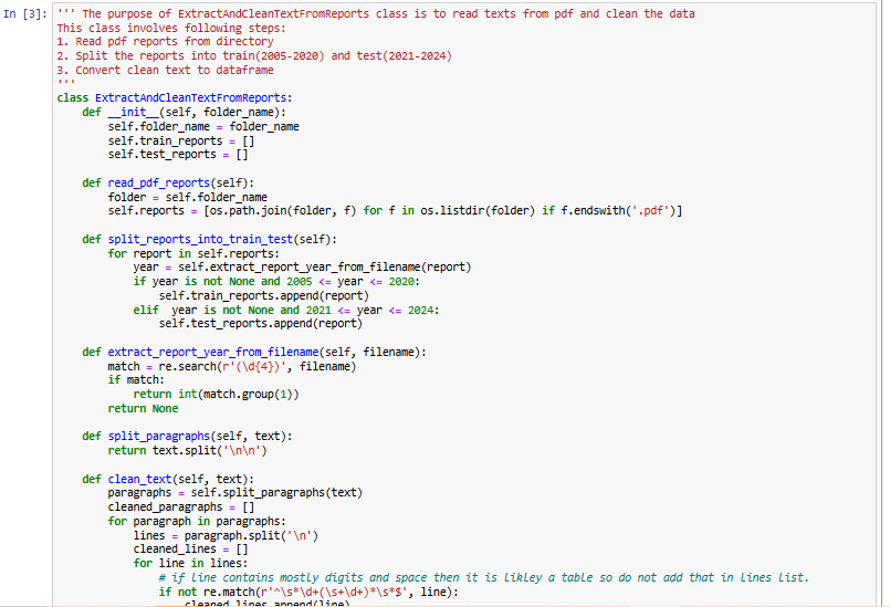 text extraction and cleaning class